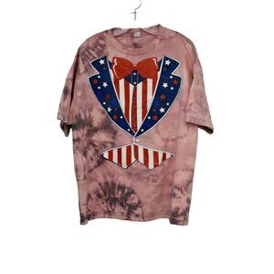 Men's Allstyle 4th of July Patriotic T-shirt Custom Bleach Dye Size XL